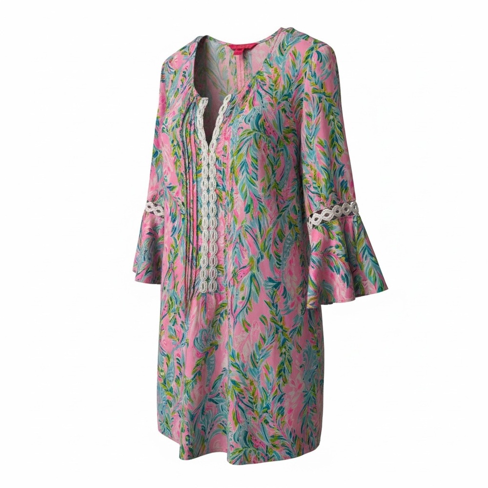 Lilly Pulitzer Pink and Green Long Sleeve Dress